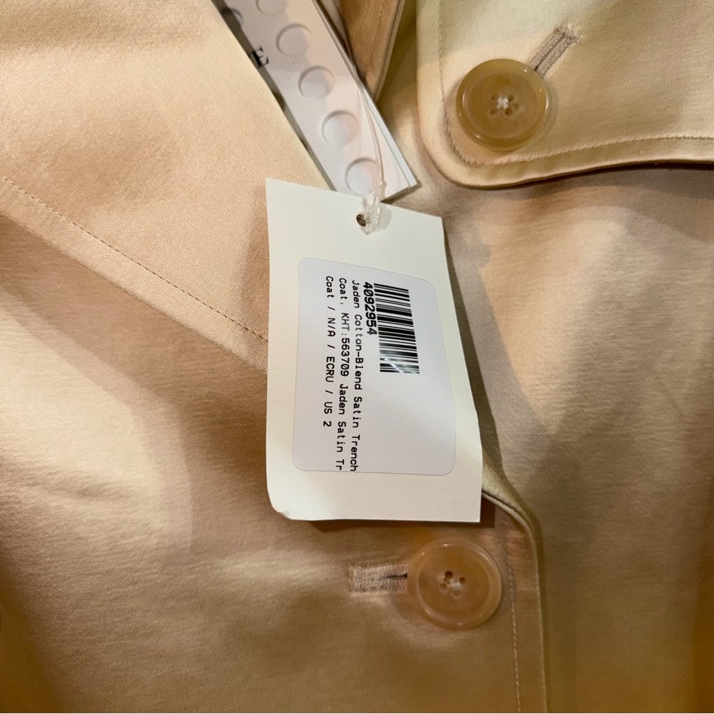 Khaite Jaden Trench Coat Cotton Blend Satin Belted Size 2 NWT $3570 - Picture 9 of 10